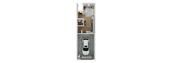 A car is parked in a garage.