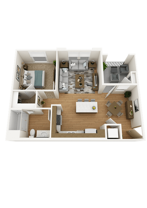 1A - 1 bed 1 bath - 680 sqft