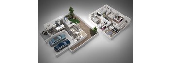 3 bedroom and 2.5 bathroom cypress floor plan