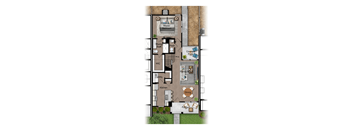 a floor plan of a house with a bedroom and a living room at Mihir Taylor, Taylor