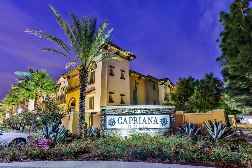 capriana nonument sign and exterior of building