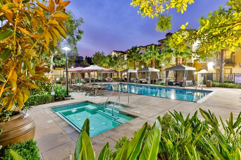 capriana resident pool and spa at Capriana at Chino Hills, Chino Hills, CA