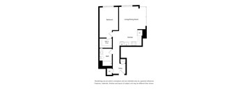 A black and white drawing of a house layout with rooms labeled.