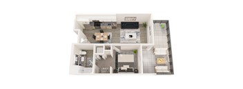 a floor plan of a one bedroom apartment