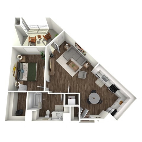 1A ONE BEDROOM ONE BATH FLOOR PLAN