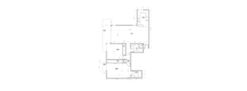 A floor plan of a house with labeled rooms and dimensions.