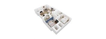 Brook Floor Plan Image - 2 Bed 2 Bath - 1016 sqft