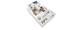 Shores Floor Plan Image - 2 Bed 2 Bath - 976 sqft