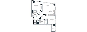 2D - 2 bed 2 bath - 1051-1132 sqft