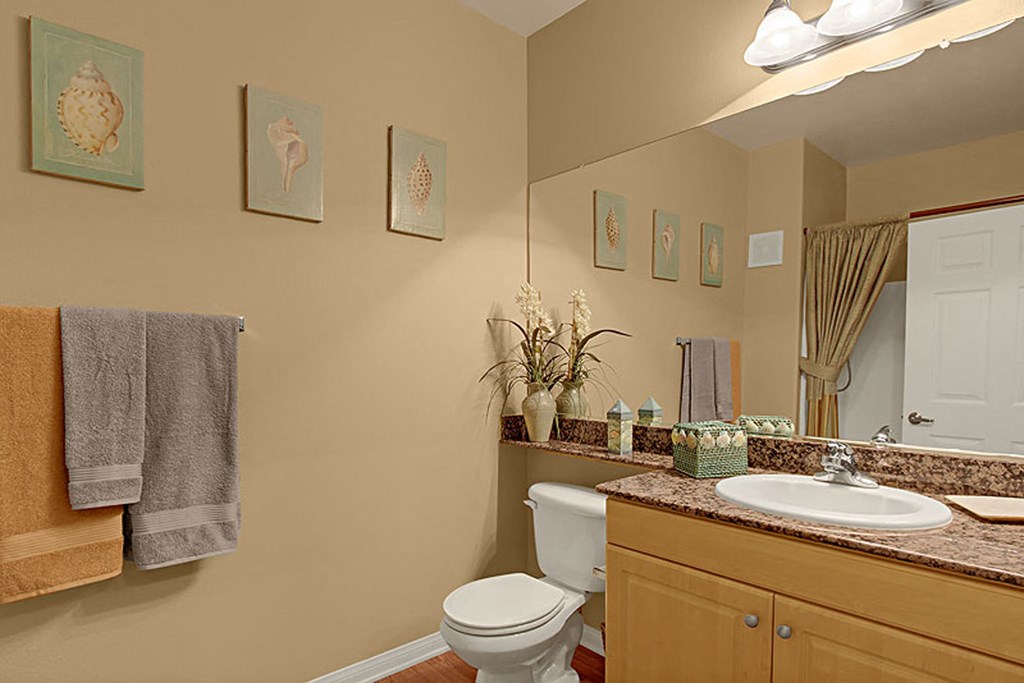 Western Toilet In Bathroom at 55+ FountainGlen Grand Isle, Murrieta