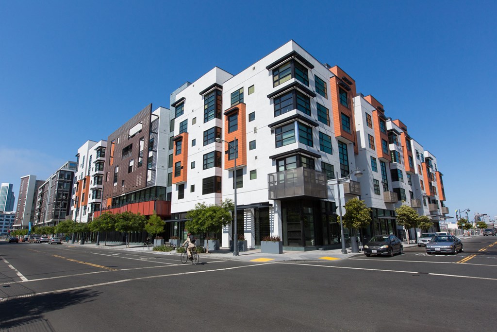 Street Corner View Of Exterior Of Complex Lined With Trees at Venue, San Francisco, 94158