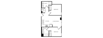 A black and white image of a floor plan for a home.