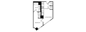 A black and white image of a floor plan for a home.