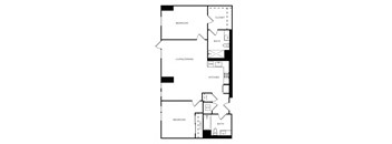 A black and white image of a floor plan for a house.