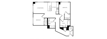 A black and white image of a floor plan for a house.