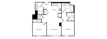 A black and white image of a floor plan for a house.