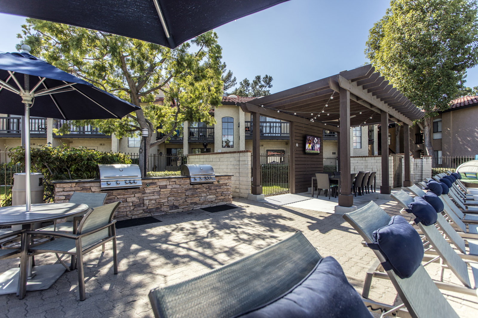 Outdoor grill and seating