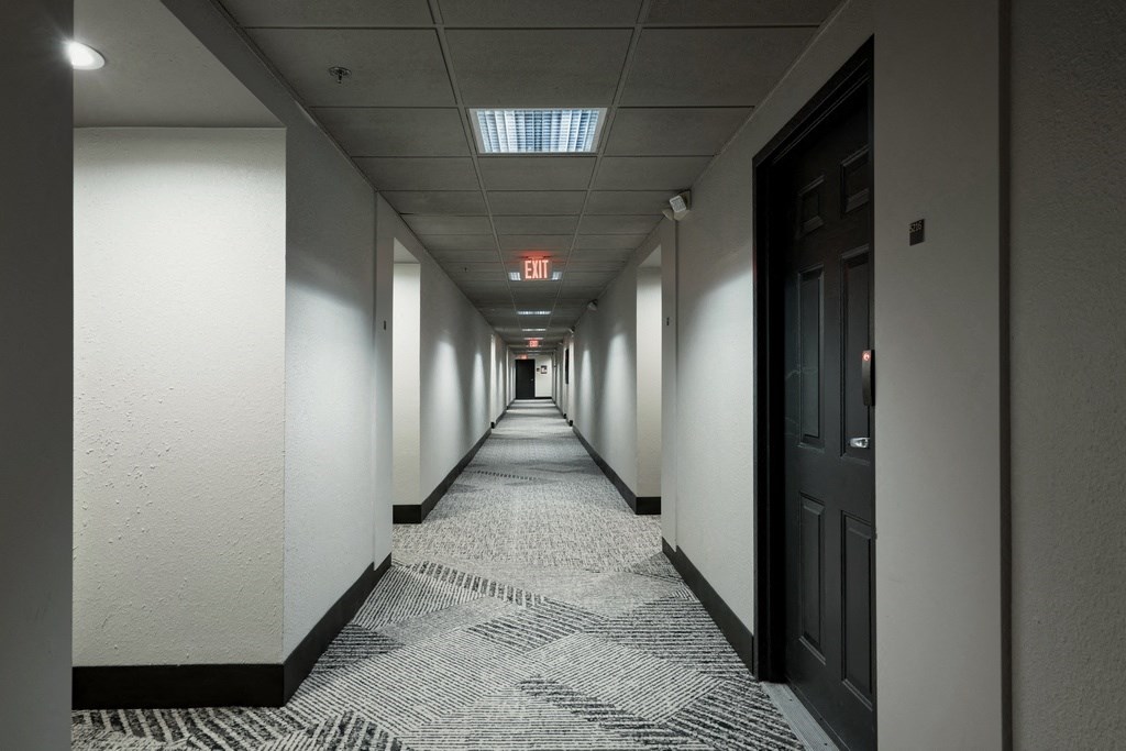 Hallway to apartment units