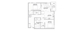B2a - 2 bed 2 bath - 1192 sqft