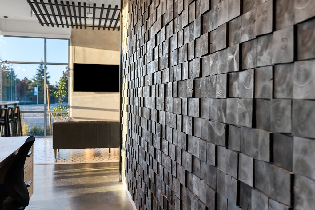 a close up of a brick wall in the club house