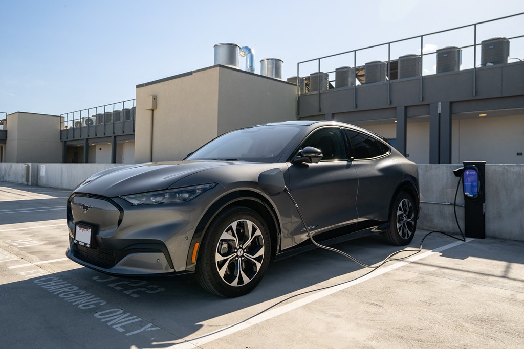 a 2020 fusion energi plugged into a charging station