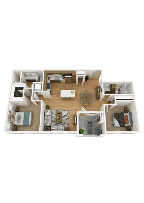 2A - 2 bed 2 bath - 979 sqft