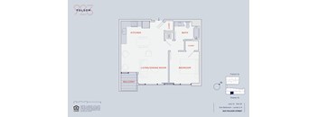 A floor plan of an apartment at 932 Folsom Street showing the layout of the rooms.