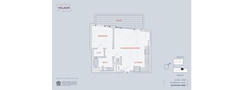 A floor plan of a one bedroom apartment on the 2nd floor of a building at 923 Folsom Street.