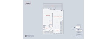 A floor plan of a one bedroom apartment on the 2nd floor of a building at 923 Folsom Street.