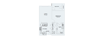A1 – 1 Bedroom 1 Bath Floor Plan Layout – 765 Square Feet