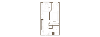 A floor plan of a house with labeled rooms such as Living, Dining, Kitchen, Bathroom, Bedroom, Entry and F.