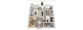 A diagram shows three different layouts for a small room with dimensions provided for each.