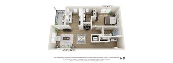 1 bed 1 bath - 792 sqft