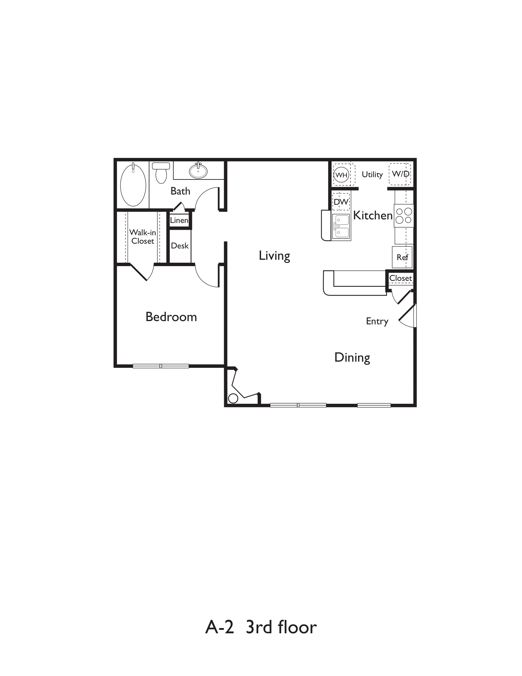 A2B (Premium) 1 bed 1 bath 826 sqft