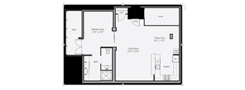A3 1 bedroom 1 bath 868 square feet