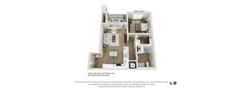 1 bed 1 bath - 711 sqft