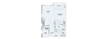 A3 – 1 Bedroom 1 Bath Floor Plan Layout – 893 Square Feet