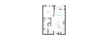 A floor plan of a house with a patio and balcony.