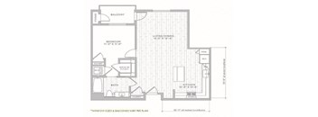 A5  – 1 Bedroom 1 Bath Floor Plan Layout – 919 Square Feet