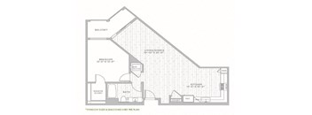 A6  – 1 Bedroom 1 Bath Floor Plan Layout – 963 Square Feet