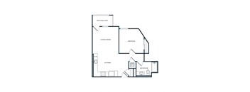 a floor plan of a 1 bedroom apartment at the biltmore apartments in cupertino