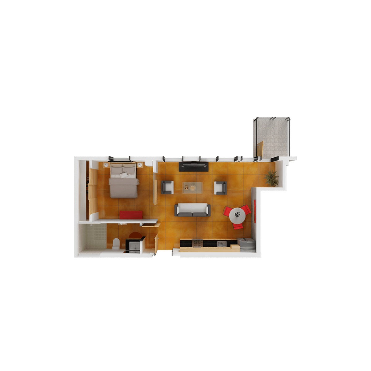 1x1 - floor plan