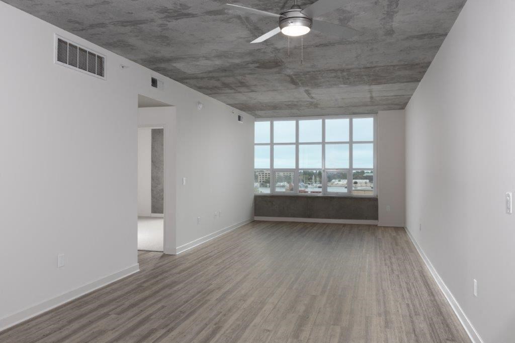 Bedroom with large windows