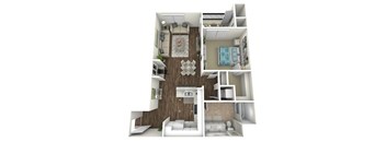 our apartments have a spacious living room with a fireplace