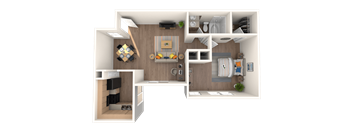 Acorn Floor Plan at Verandas Apartments, West Covina, CA, 91791