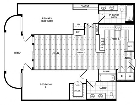 Barcelona - 2 bed 2 bath - 1497 sqft