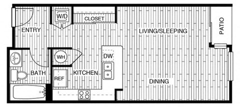 Catalina -  studio 1 bath - 608 sqft