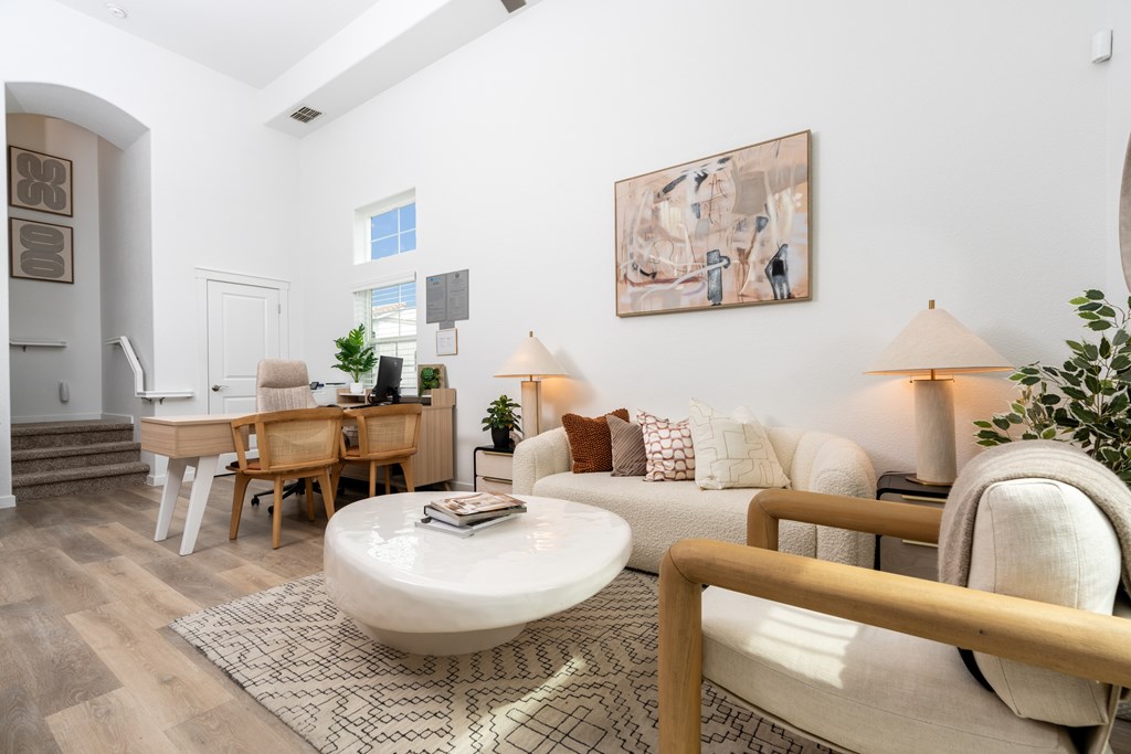 One Bedroom Floor Plan and Leasing Office