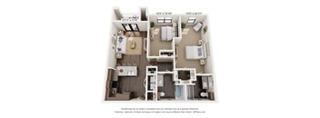 B1128 two floor plan of a bedroom with a bathroom