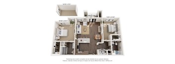 B1276 two bedroom floor plan